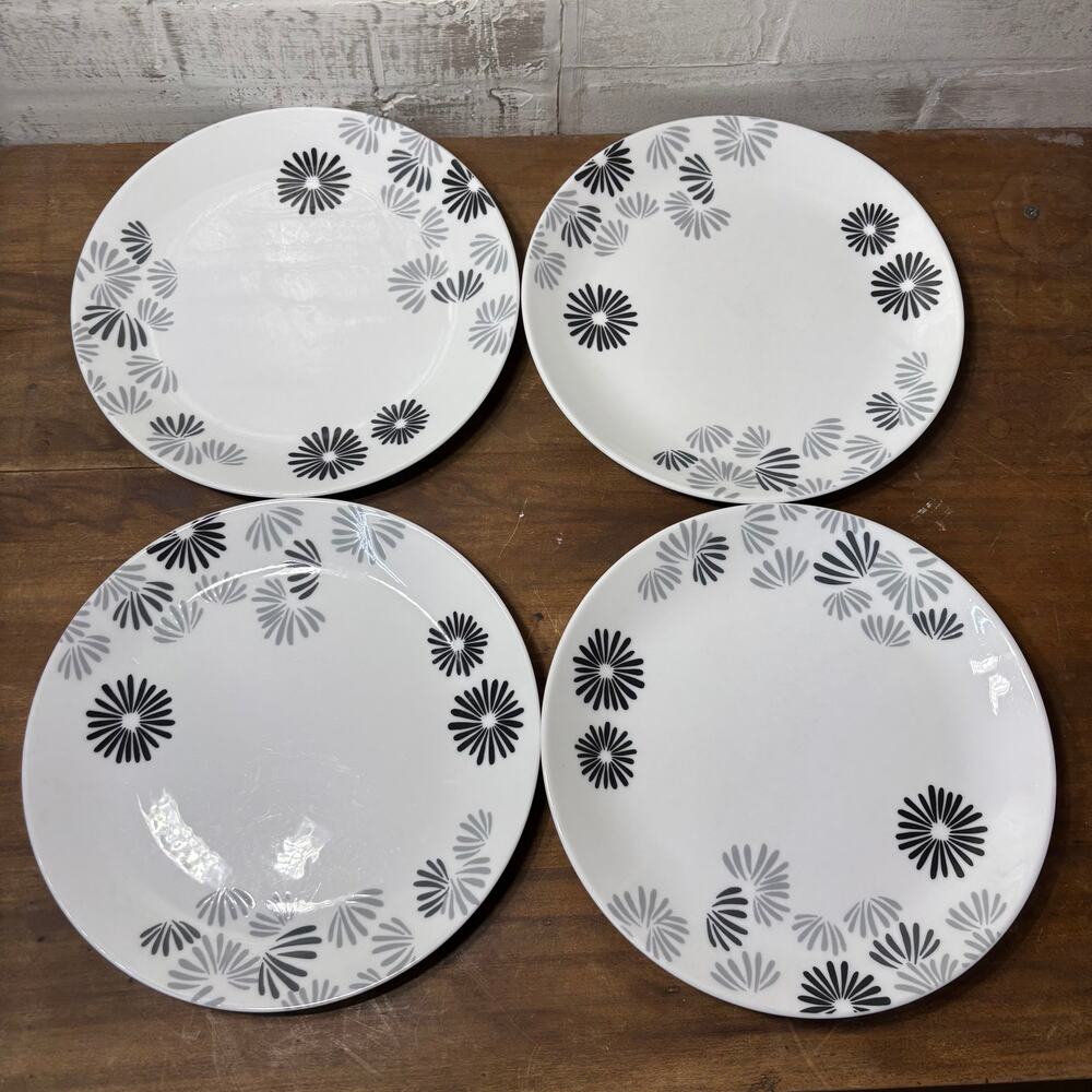 Cellar Whiteware Floral Dinner Plates Set of 4